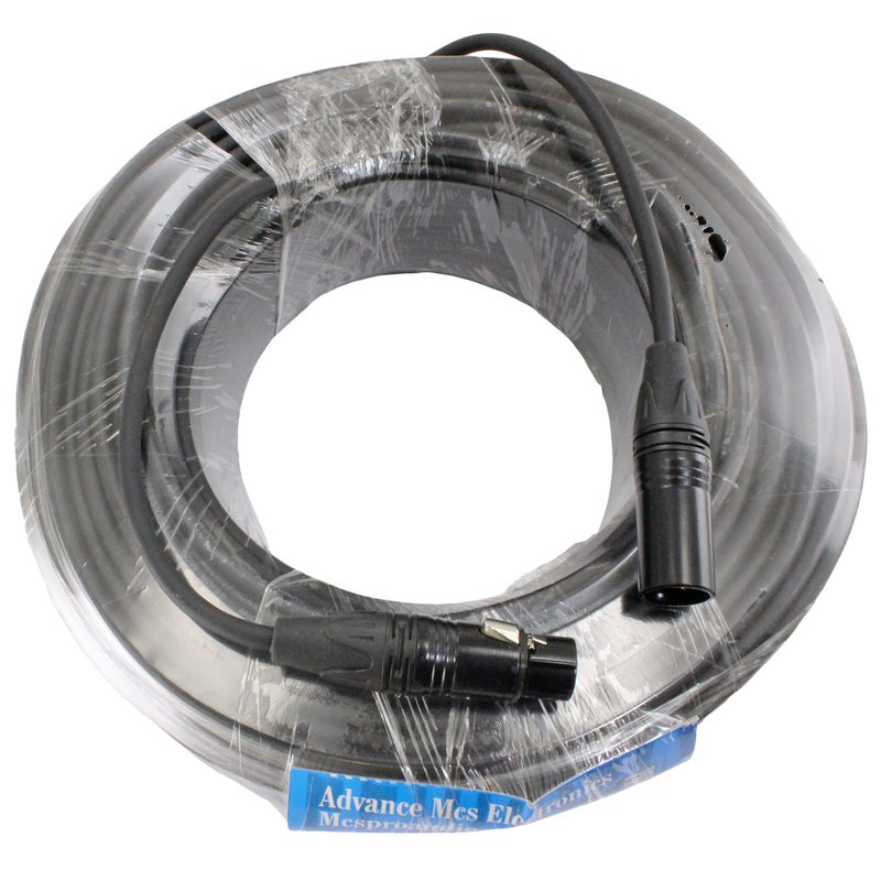 MCSPROAUDIO كابل XLR ذكر إلى أنثى مع موصلات سوداء بطول 200 قدم مستقيم إلى مستقيم - Image 2